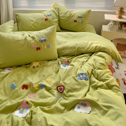 91家纺网 家纺一手货源 找家纺 （总）凯洛奇 2025新款1水洗棉毛巾绣四件套系列【提供买家秀】