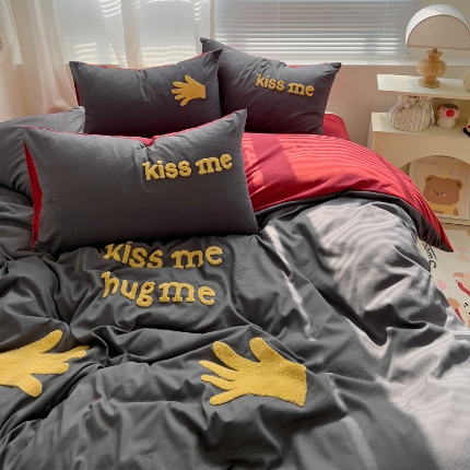 91家纺网 家纺一手货源 找家纺 （总）凯洛奇 2025新款1水洗棉毛巾绣四件套系列【提供买家秀】