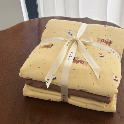 91家纺网 家纺一手货源 找家纺 （总）黛馨 2025新款A类小清新双层纱四件套（实拍）