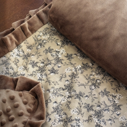 91家纺网 家纺一手货源 找家纺 （总）2025新款全棉A类小清新双层纱四件套-棉加绒系列