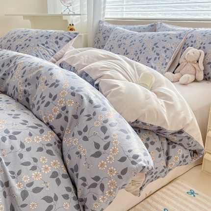 91家纺网 家纺一手货源 找家纺 （总）ins风小清新床上四件套100全棉纯棉被套床笠款学生宿舍床单三件套2025新款四季通用