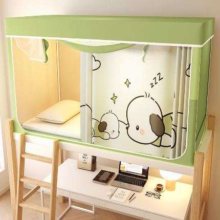 91家纺网 家纺一手货源 找家纺 （总）2025新款物理强遮光纳米技术静电植绒环保透气床帘加密纱学生蚊帐