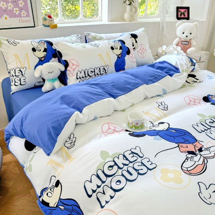 91家纺网 家纺一手货源 找家纺 （总）卡斯诺 2025新款A类迪士尼水洗棉印花四件套（下载包包含买家秀）