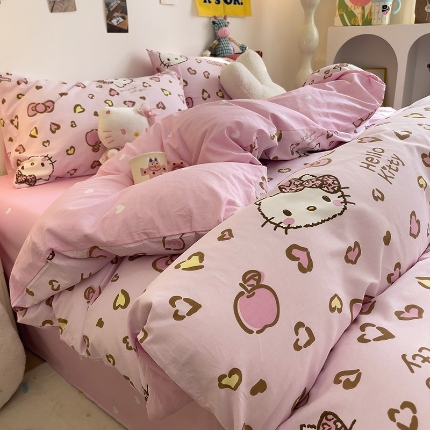 91家纺网 家纺一手货源 找家纺 总朵希曼 2025新款全棉三丽鸥卡通印花系列四件套