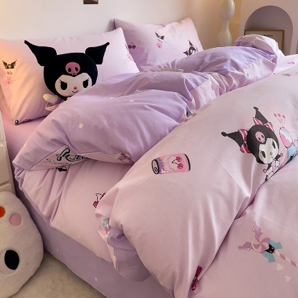 91家纺网 家纺一手货源 找家纺 总朵希曼 2025新款全棉三丽鸥卡通印花系列四件套
