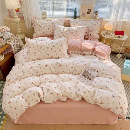 91家纺网 家纺一手货源 找家纺 总1 卡普二店 纯棉全棉四件套13070喷气床单款床笠款三件套