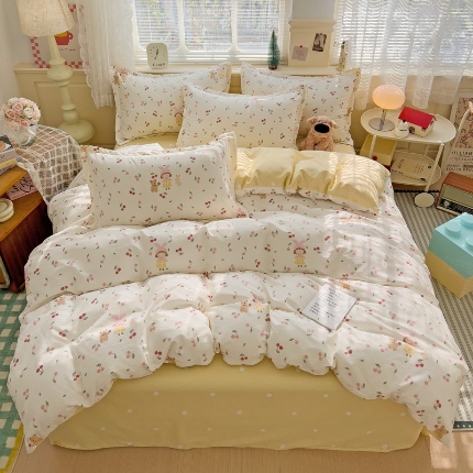 91家纺网 家纺一手货源 找家纺 总1 卡普二店 纯棉全棉四件套13070喷气床单款床笠款三件套