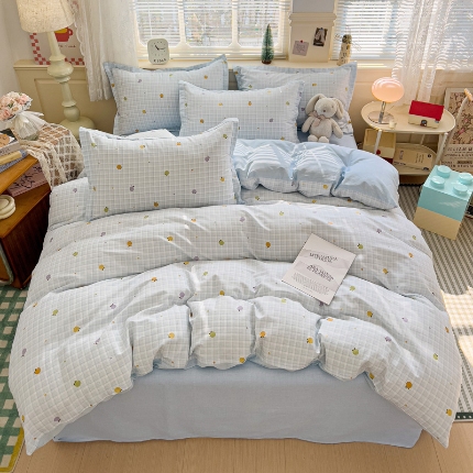 91家纺网 家纺一手货源 找家纺 总1 卡普二店 纯棉全棉四件套13070喷气床单款床笠款三件套