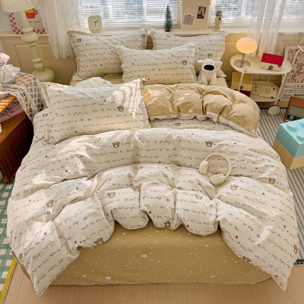 91家纺网 家纺一手货源 找家纺 总1 卡普二店 纯棉全棉四件套13070喷气床单款床笠款三件套