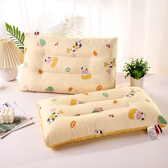 91家纺网 家纺一手货源 找家纺 2025卡通全棉儿童豆豆绒枕芯安抚护颈枕头家用成人学生宿舍宝宝枕