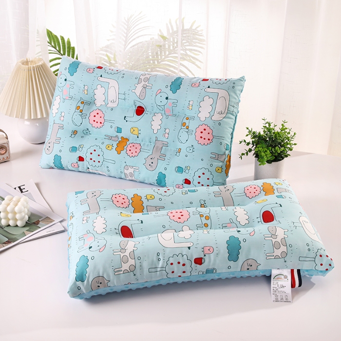 91家纺网 家纺一手货源 找家纺 2025卡通全棉儿童豆豆绒枕芯安抚护颈枕头家用成人学生宿舍宝宝枕