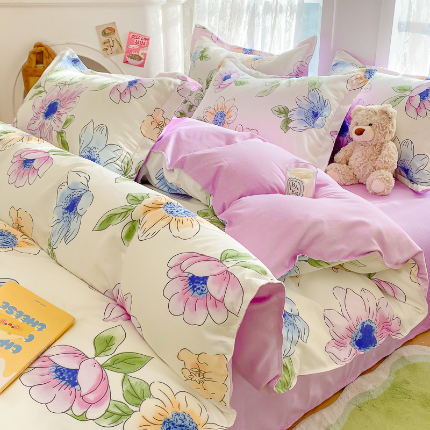 91家纺网 家纺一手货源 找家纺 （总）简冠2024直播爆款北欧风亲肤植物羊绒磨毛四件套