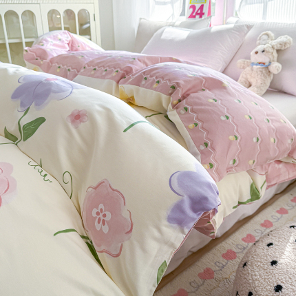 91家纺网 家纺一手货源 找家纺 （总）帛织澜 2025新款全棉被套喷气12868系列纯棉单被套（预留缩水）