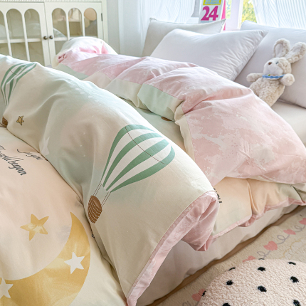 91家纺网 家纺一手货源 找家纺 （总）帛织澜 2025新款全棉被套喷气12868系列纯棉单被套（预留缩水）