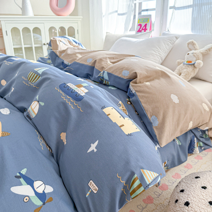 91家纺网 家纺一手货源 找家纺 （总）帛织澜 2025新款全棉被套喷气12868系列纯棉单被套（预留缩水）