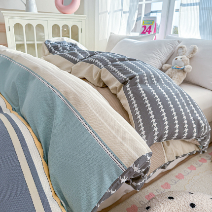 91家纺网 家纺一手货源 找家纺 （总）帛织澜 2025新款全棉被套喷气12868系列纯棉单被套（预留缩水）