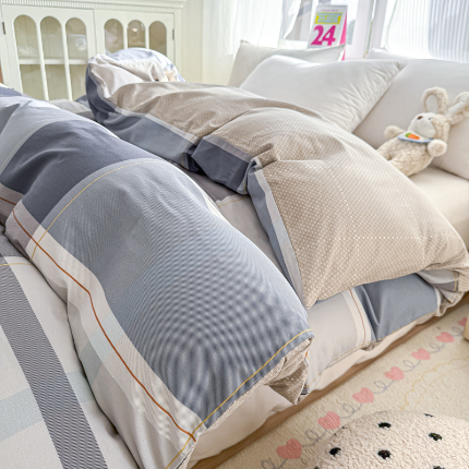 91家纺网 家纺一手货源 找家纺 （总）帛织澜 2025新款全棉被套喷气12868系列纯棉单被套（预留缩水）