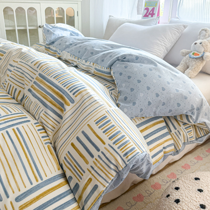 91家纺网 家纺一手货源 找家纺 （总）帛织澜 2025新款全棉被套喷气12868系列纯棉单被套（预留缩水）