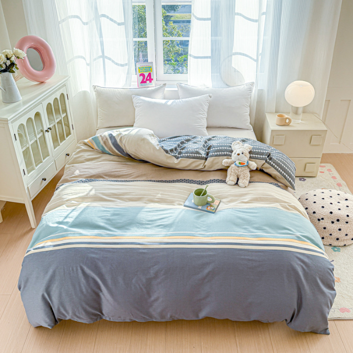 91家纺网 家纺一手货源 找家纺 帛织澜 2025新款全棉被套喷气12868系列纯棉单被套（预留缩水） 莫兰迪