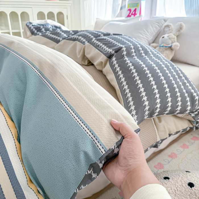 91家纺网 家纺一手货源 找家纺 帛织澜 2025新款全棉被套喷气12868系列纯棉单被套（预留缩水） 莫兰迪