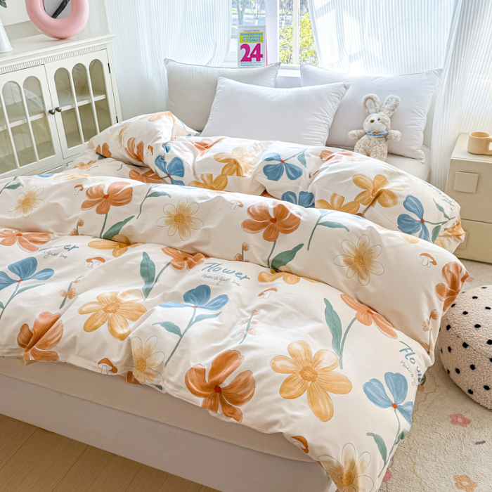 91家纺网 家纺一手货源 找家纺 帛织澜 2025新款全棉被套喷气12868系列纯棉单被套（预留缩水） 芙蓉出水