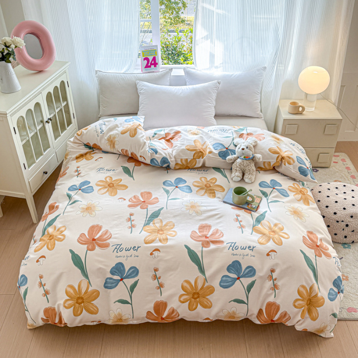 91家纺网 家纺一手货源 找家纺 帛织澜 2025新款全棉被套喷气12868系列纯棉单被套（预留缩水） 芙蓉出水