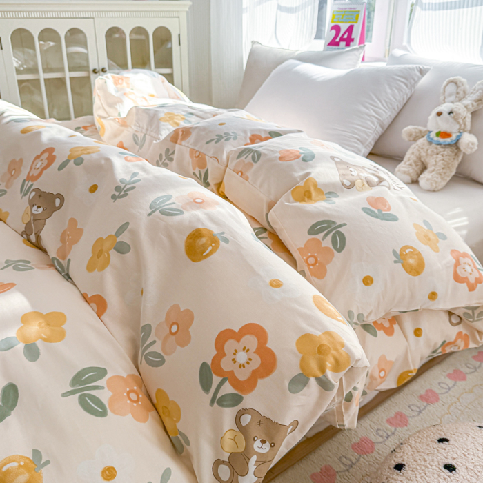 91家纺网 家纺一手货源 找家纺 帛织澜 2025新款全棉被套喷气12868系列纯棉单被套（预留缩水） 秋日森林AA