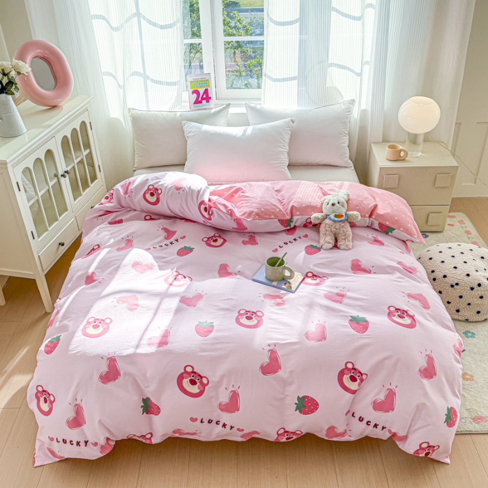 91家纺网 家纺一手货源 找家纺 帛织澜 2025新款全棉被套喷气12868系列纯棉单被套（预留缩水） 甜心乐园