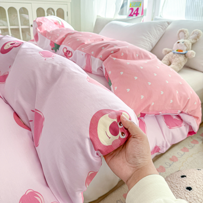 91家纺网 家纺一手货源 找家纺 帛织澜 2025新款全棉被套喷气12868系列纯棉单被套（预留缩水） 甜心乐园