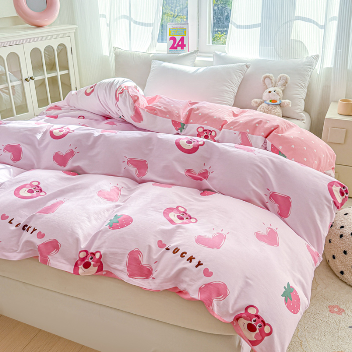 91家纺网 家纺一手货源 找家纺 帛织澜 2025新款全棉被套喷气12868系列纯棉单被套（预留缩水） 甜心乐园