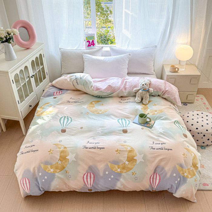 91家纺网 家纺一手货源 找家纺 帛织澜 2025新款全棉被套喷气12868系列纯棉单被套（预留缩水） 热气球