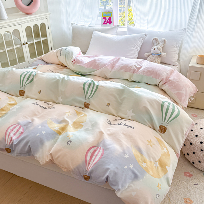 91家纺网 家纺一手货源 找家纺 帛织澜 2025新款全棉被套喷气12868系列纯棉单被套（预留缩水） 热气球