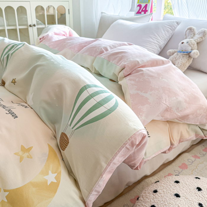 91家纺网 家纺一手货源 找家纺 帛织澜 2025新款全棉被套喷气12868系列纯棉单被套（预留缩水） 热气球