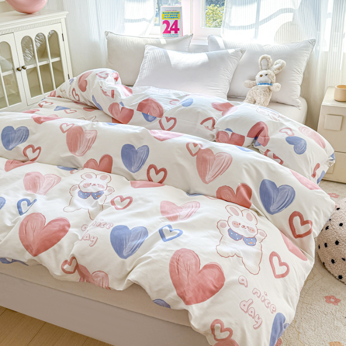 91家纺网 家纺一手货源 找家纺 帛织澜 2025新款全棉被套喷气12868系列纯棉单被套（预留缩水） 小兔可可AA