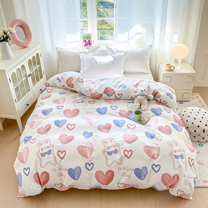 91家纺网 家纺一手货源 找家纺 帛织澜 2025新款全棉被套喷气12868系列纯棉单被套（预留缩水） 小兔可可AA