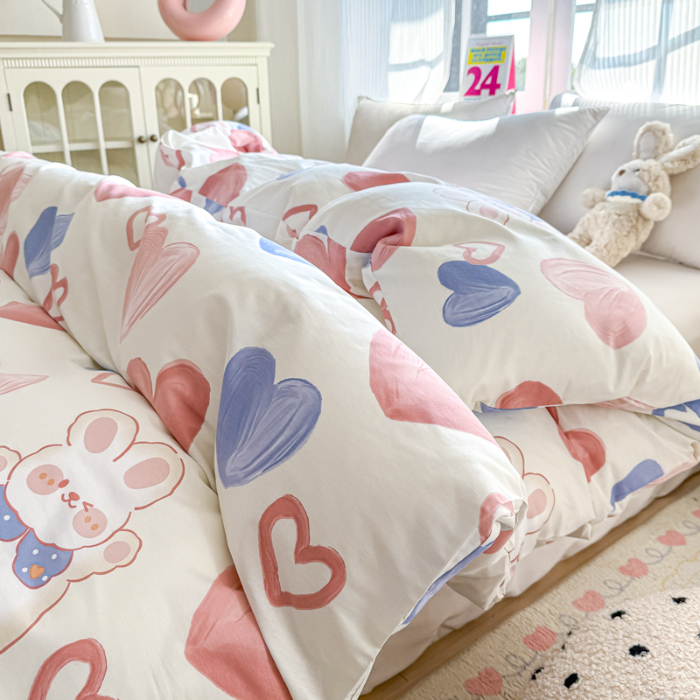 91家纺网 家纺一手货源 找家纺 帛织澜 2025新款全棉被套喷气12868系列纯棉单被套（预留缩水） 小兔可可AA