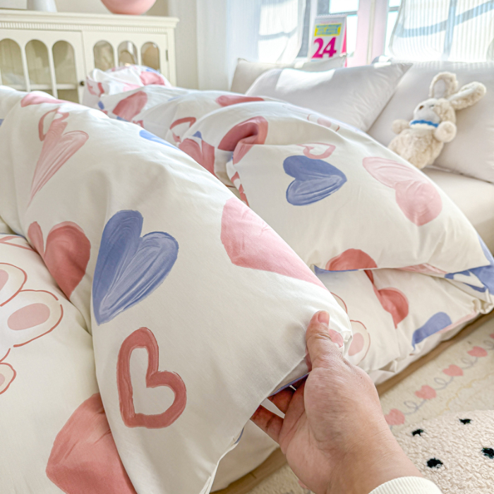 91家纺网 家纺一手货源 找家纺 帛织澜 2025新款全棉被套喷气12868系列纯棉单被套（预留缩水） 小兔可可AA