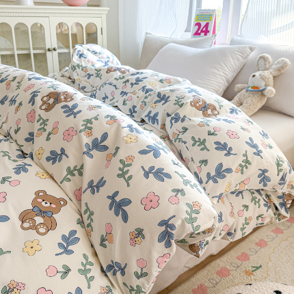 帛织澜 2025新款全棉被套喷气12868系列纯棉单被套（预留缩水） 倍暖初妆