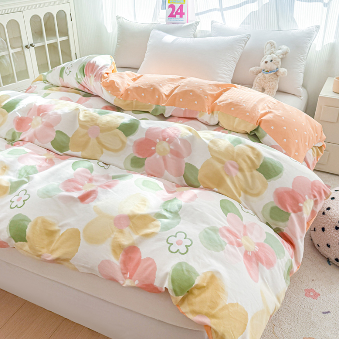 91家纺网 家纺一手货源 找家纺 帛织澜 2025新款全棉被套喷气12868系列纯棉单被套（预留缩水） 花季物语