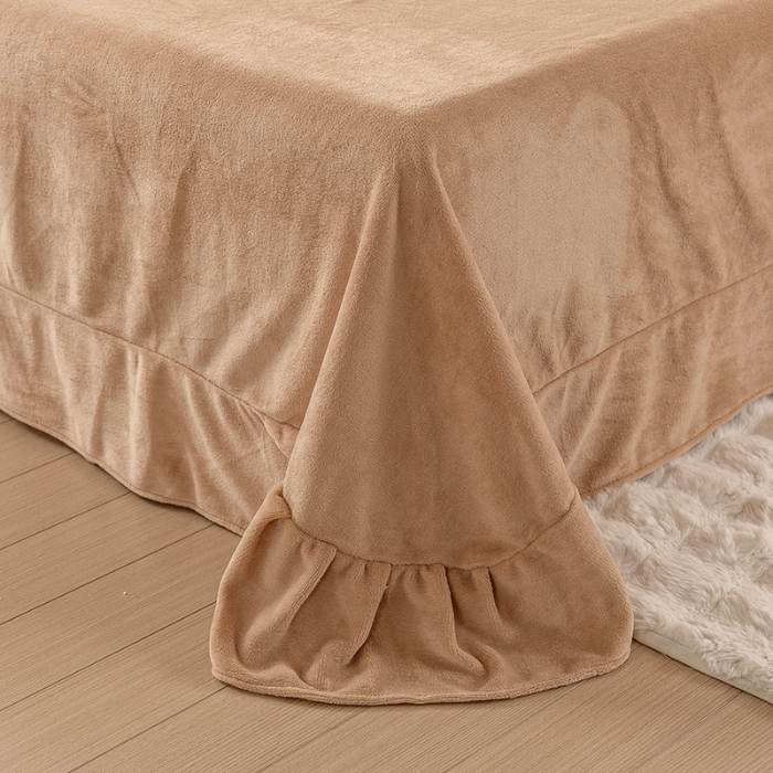 91家纺网 家纺一手货源 找家纺 （总）梦喜妮 2024新款高克重韩版纯色绣花刺绣牛奶绒四件套