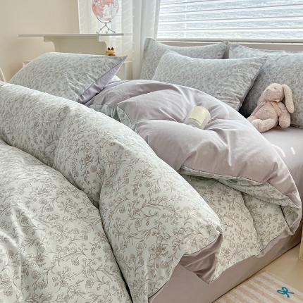 91家纺网 家纺一手货源 找家纺 （总）文艺风ins碎花被套全棉四件套纯棉被套床单床笠