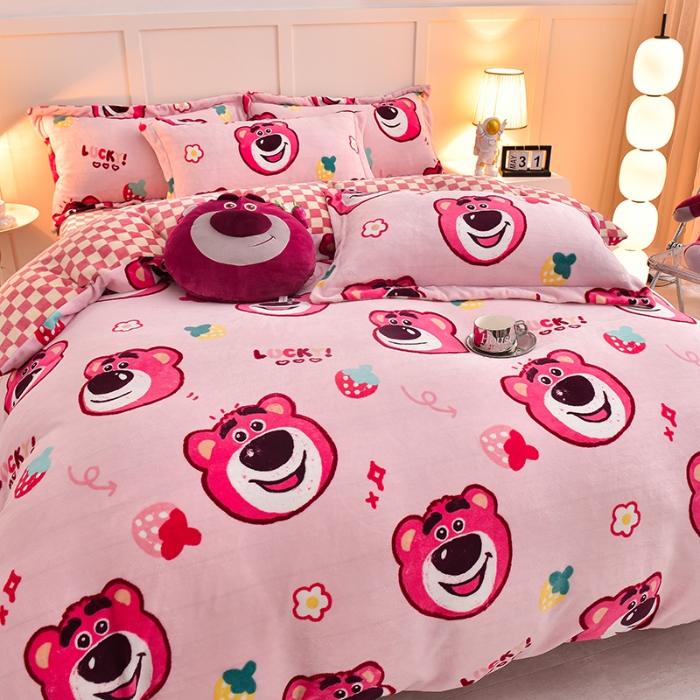 91家纺网 家纺一手货源 找家纺 （总）简一 2024新款高克重牛奶绒迪士尼系列单被套