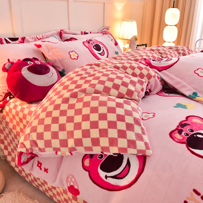 91家纺网 家纺一手货源 找家纺 （总）简一 2024新款高克重牛奶绒迪士尼系列单被套