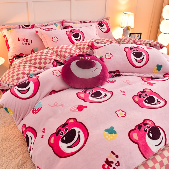 91家纺网 家纺一手货源 找家纺 （总）简一 2024新款高克重牛奶绒迪士尼系列单被套