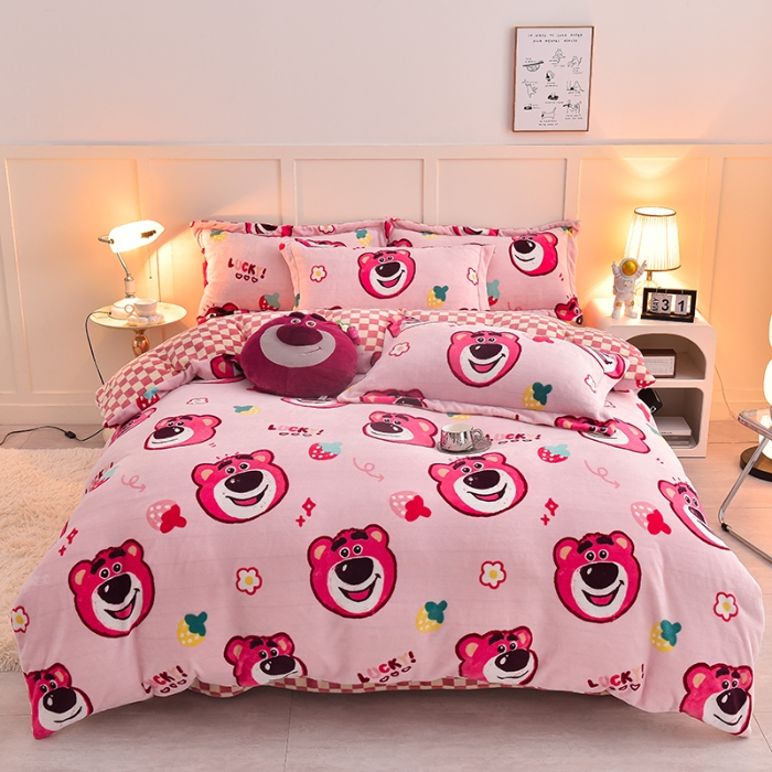 91家纺网 家纺一手货源 找家纺 （总）简一 2024新款高克重牛奶绒迪士尼系列单被套