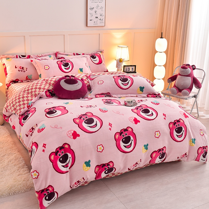 91家纺网 家纺一手货源 找家纺 （总）简一 2024新款高克重牛奶绒迪士尼系列单被套