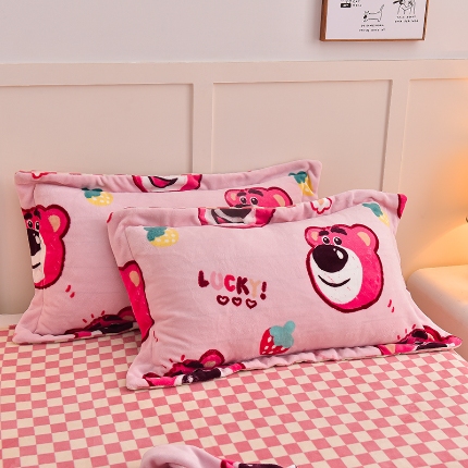 （总）简一 2024新款高克重牛奶绒迪士尼系列单枕套