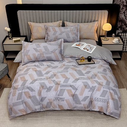 91家纺网 家纺一手货源 找家纺 （总2）喜四方 2024新款全棉磨毛纯棉印花四件套