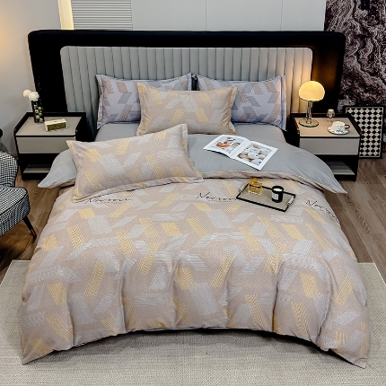 91家纺网 家纺一手货源 找家纺 （总2）喜四方 2024新款全棉磨毛纯棉印花四件套