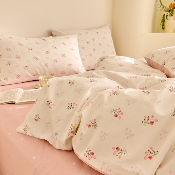 91家纺网 家纺一手货源 找家纺 DoDo 兜兜 【 可定制尺寸】2025新款全棉40支13372印花四件套 情书